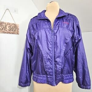 Adidas Purple Wind Breaker Athletic Purple Zip Up Jacket Size Medium